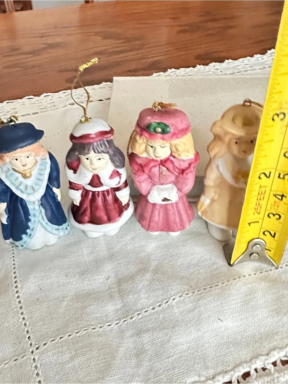 Lot of 5 Christmas ornaments Victorian ladies